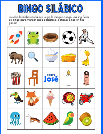Bingo silábico-Profe José