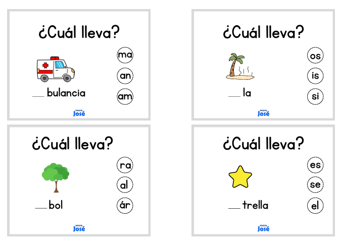 20 tarjetas sílabas inversas-Profe José