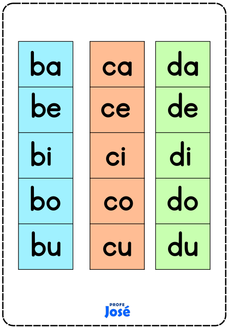 Tiras silábicas-Profe José