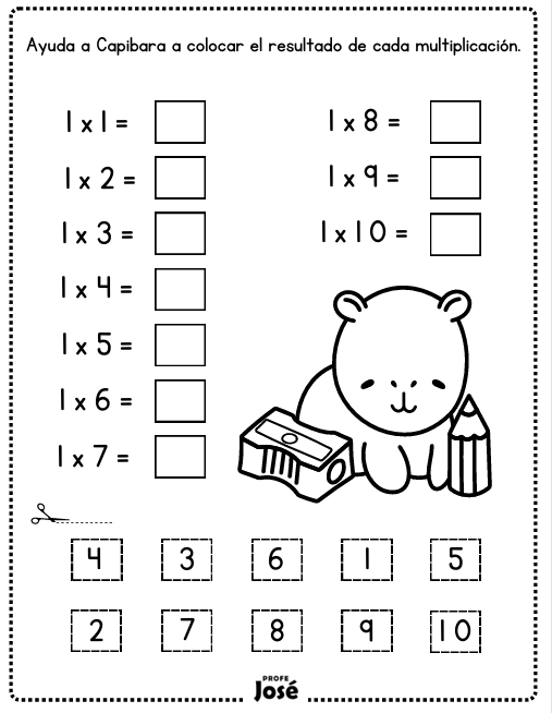 Tablas de multiplicar con Capibara-Profe José