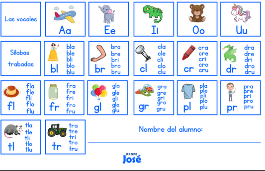 Silabario sílabas trabadas individual-Profe José