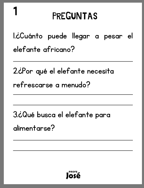 Lecturas de comprensión-Profe José