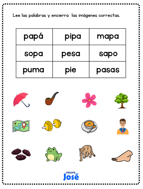 Lee y encierra- Profe José