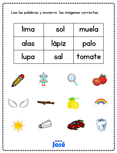 Lee y encierra- Profe José