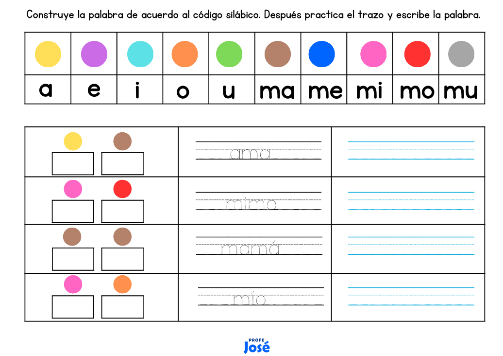 Código silábico 1 y 2-Profe José