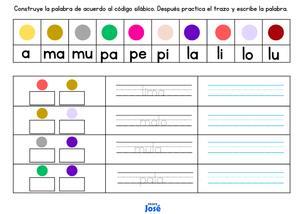 Código silábico 1 y 2-Profe José