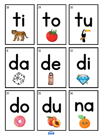 Lotería de sílabas-Profe José