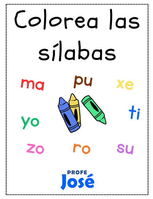 Colorea las sílabas-Profe José