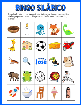 Bingo silábico-Profe José