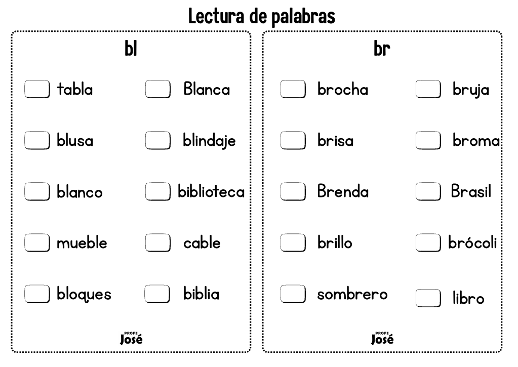 Lectura sílabas trabadas-Profe José