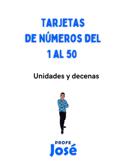 Tarjetas de números del 1 al 50 | Unidades y decenas-Profe José