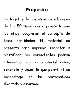 Tarjetas de números del 1 al 50 | Unidades y decenas-Profe José