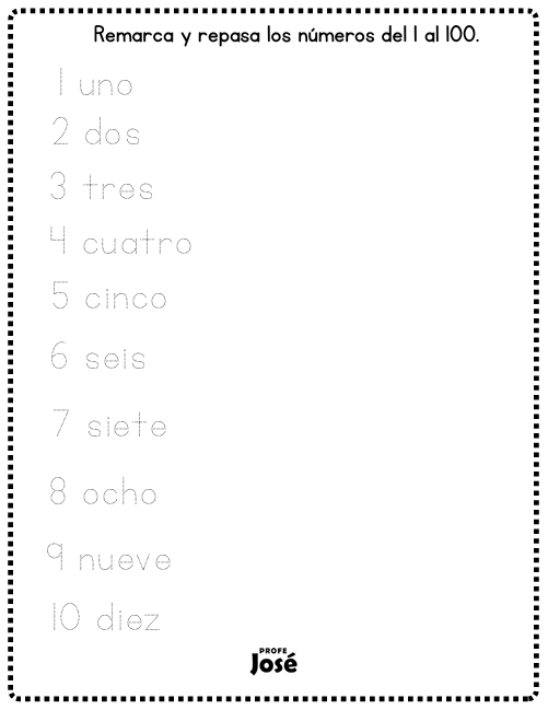 Números del 1 al 100-Profe José